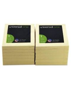 Universal Fan-Folded Pop-Up Notes, 3in x 3in, Yellow, 100 Sheets Per Pad, Pack Of 12 Pads