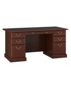 Bush Furniture Saratoga Executive Desk, Harvest Cherry/Black, Standard Delivery