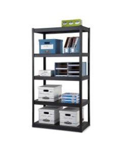 Edsal Heavy-Duty Steel Shelving, 5 Shelves, 36inW x 18inD, Black