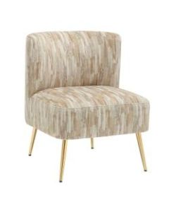 LumiSource Fran Slipper Chair, Light Brown/Gold