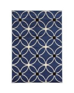 Linon Honora Area Rug, 60inH x 84inW, Lione Blue/Ivory