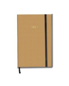TF Publishing Weekly/Monthly Leatherette Planner, 5in x 8in, Camel, January To December 2022