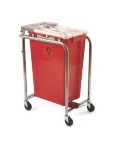 Medline Rolling Foot Pedal Cart, For 18-Gallon Sharps Containers, 31inH x 15inW x 21inD, Chrome