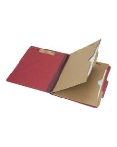 SKILCRAFT 6-Part 2in Prong Expandable Classification Folders, Letter Size, 30% Recycled, Dark Red, Box Of 10 (AbilityOne 7530-01-600-6972)