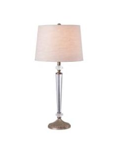 Kenroy Home Everest Table Lamp, 30inH, Gray Shade/Silvered Gold Base