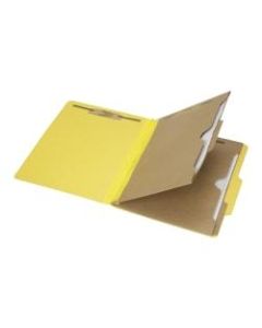 SKILCRAFT 6-Part 2in Prong Expandable Classification Folders, Letter Size, 30% Recycled, Yellow, Box Of 10 (AbilityOne 7530-01-600-6975)