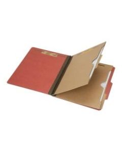 SKILCRAFT 6-Part 2in Prong Expandable Classification Folders, Letter Size, 30% Recycled, Earth Red, Box Of 10 (AbilityOne 7530-01-600-6979)