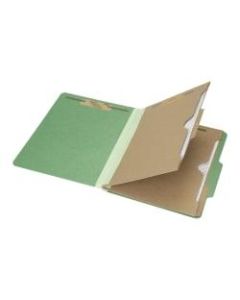 SKILCRAFT 6-Part 2in Prong Expandable Classification Folders, Letter Size, 30% Recycled, Dark Green, Box Of 10 (AbilityOne 7530-01-600-6983)
