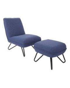 Ave Six Cortina Chair With Ottoman, Navy/Gray