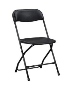 Lorell Folding Chair, With X Style Base, Black