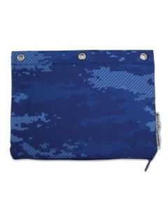 U Style 3-Ring Pencil Pouch With Microban Antimicrobial Protection, 7 1/2in x 9 3/4in, Blue Camo
