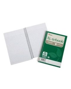 SKILCRAFT Spiral Notebook, 5in x 7-1/2in, 1 Subject, College Rule, 80 Sheets, 100% Recycled, Green, Pack of 6
