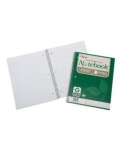 SKILCRAFT Spiral Notebook, 8-1/2in x 11in, 1 Subject, College Rule, 100 Sheets, 100% Recycled, Green, Pack of 3