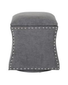 Ave Six St. James Swivel Ottoman, Charcoal/Silver