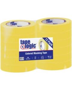 Tape Logic Color Masking Tape, 3in Core, 1in x 180ft, Yellow, Case Of 12