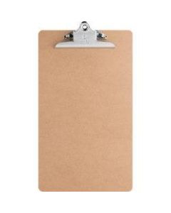 Business Source Hardboard Clipboard - 9in x 15 1/2in - Hardboard - Brown - 1 Each