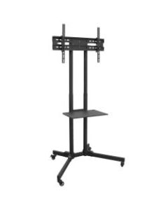 Mount-It MI-2876 Adjustable Mobile TV Cart For 32in - 65in TVs,  34inH x 12-1/2inW x 5inD, Black