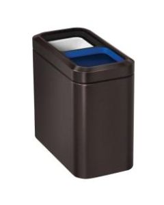 simplehuman Rectangular Steel Open Recycler, 5.2 Gallons, Dark Bronze
