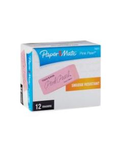 Paper Mate Pink Pearl Erasers, Large, Box Of 12