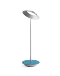 Koncept Royyo LED Desk Lamp, 17-7/16inH, Silver/Azure Felt Base Plate