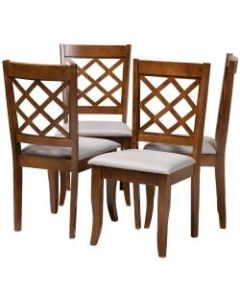 Baxton Studio Brigitte Dining Chairs, Gray/Walnut, Set Of 4 Chairs