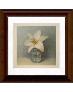 Timeless Frames Katrina Framed Floral Artwork, 12in x 12in, Brown, Single White Lily