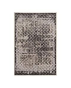 Linon Home Decor Products Banyon Area Rug, Wonsky Vintage, 5ft x 7ft 6in, Gray/Black