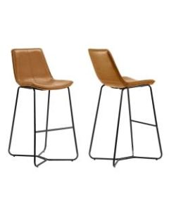 Glamour Home Amery Bar Stools, Cappuccino, Set Of 2 Stools