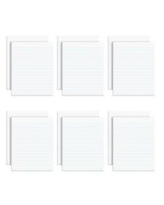 TOPS Second Nature 100% Recycled Glue-Top Writing Pads, 8 1/2in x 11in, Wide Ruled, 50 Sheets, White, Pack Of 12 Pads