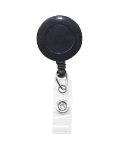 Advantus Swivel-back Clip-on Retractable ID Reel - Nylon, ABS Plastic - 12 / Pack - Black, Clear