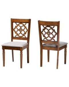 Baxton Studio Renaud Dining Chairs, Gray/Walnut Brown, Set Of 2 Chairs