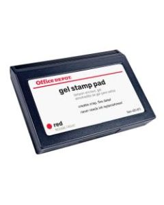Office Depot Brand Gel Stamp Pad, 3 1/4in x 4 5/8in, Red