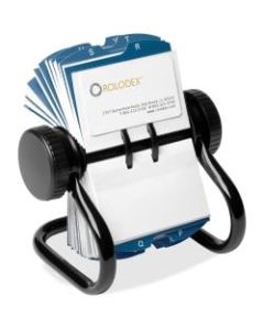 Rolodex Rotary A-Z Index Business Card Files - 400 Card Capacity - For 2.25in x 4in Size Card - 24 Index Guide - Black