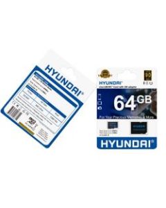 Hyundai 64GB Flash Class 10 U1 Micro SD Memory with Adapter - 90MB/S Read Speed and 21MB/S Write Speed (SDC64GU1)