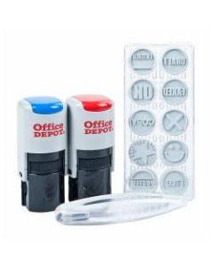 Office Depot Brand Self-Inking Kit, Office, Blue/Red