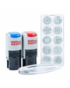 Office Depot Brand Self-Inking Kit, Teacher, Blue/Red