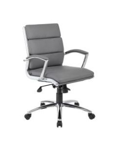 Boss CaressoftPlus Mid-Back Chair, Gray/Black