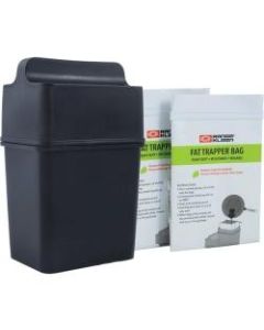 Range Kleen 600-02 Trap the Grease: Fat Trapper System with 2 Grease Disposable Bags - 22 fl oz Capacity - Recyclable, Dishwasher Safe, Heavy Duty - 8.5in Height x 3.8in Width x 4.5in Depth - Polypropylene - Black