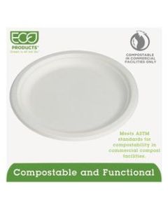 Eco-Products Sugarcane Plates, 9in Diameter, Pack Of 500