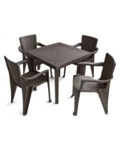 Inval 5-Piece Table And Chair Set, Taupe