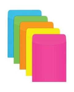 Top Notch Teacher Products Neon Pockets, 5 1/2in x 3 1/2in, Flap Closure, Assorted Colors, Pack Of 35, Case Of 5