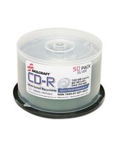 SKILCRAFT Multispeed CD-R Recordable Media With Spindle, 700MB/80 Minutes, Pack Of 50