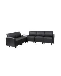 Boss Office Products Sectional L Open Group With Table, Black