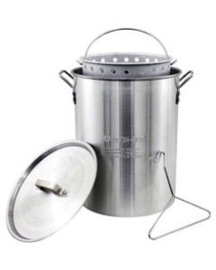 Chard ASP-30 Cookware - 30 quart 11.75in Diameter Stockpot, 9.63in Diameter Strainer, Lid - Aluminum - Boiling, Cooking, Frying, Steaming, Brewing