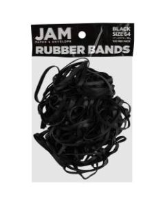 JAM Paper Rubber Bands, Black, Size 64, Pack Of 100 Rubber Bands