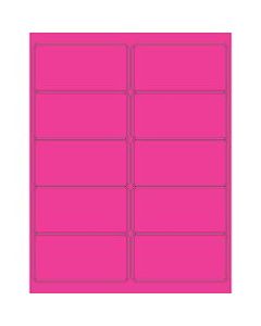 Office Depot Brand Labels, LL178PK, Rectangle, 4in x 2in, Fluorescent Pink, Case Of 1,000
