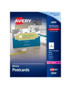 Avery Laser Post Cards, 4in x 6in, White, Box Of 80