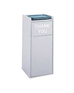 Safco Wood Tray Top Receptacle, 36 Gallons, Gray