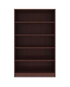 Lorell Laminate Bookcase, 5-Shelf, 60inH, Mahogany