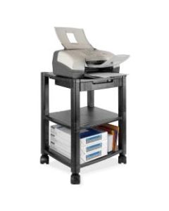 Kantek 3-Shelf Mobile Printer/Fax Stand, 19 3/4in-24 1/4inH x 17inW x 13 1/4inD, Black